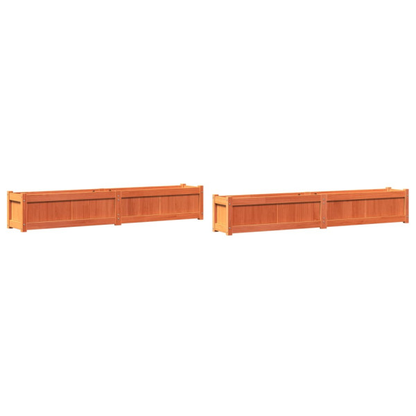 Vasos/floreiras de jardim 2 pcs pinho maciço castanho cera M 2