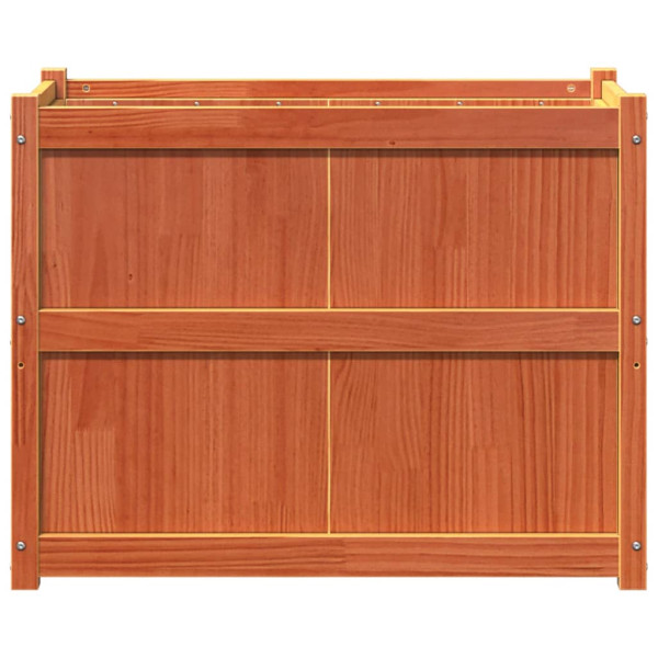 Jardinera exterior madera maciza pino marrón cera 90x50x70 cm M 5