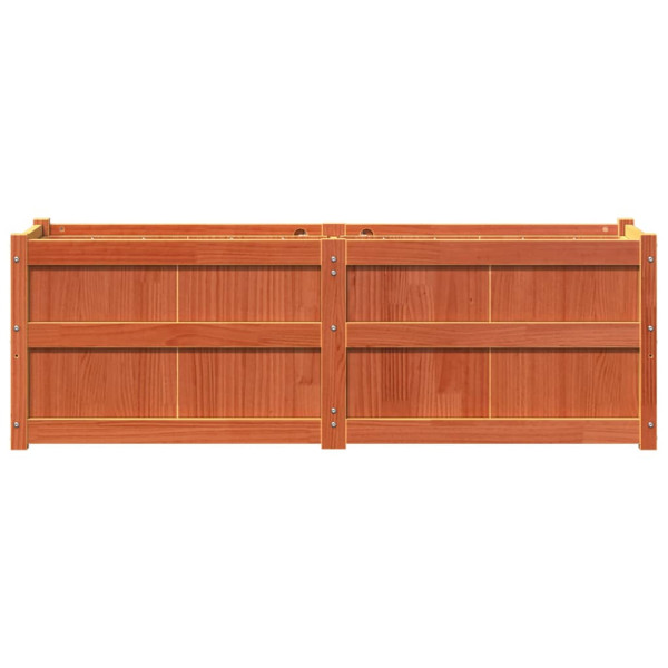 Jardinera exterior madera maciza pino marrón cera 150x50x50 cm M 5