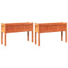 Jardineras con patas 2 uds madera maciza de pino marrón cera 2