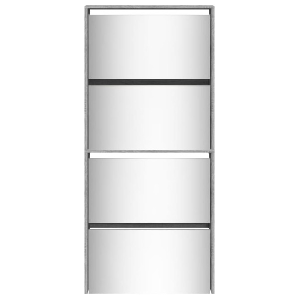 Sapateira com espelho 4 divisórias 63x17x134 cm cinza sonoma M 5