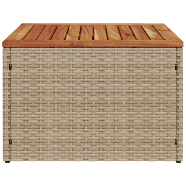 Mesa de jardín ratán sintético madera acacia beige 55x55x37 cm M 4
