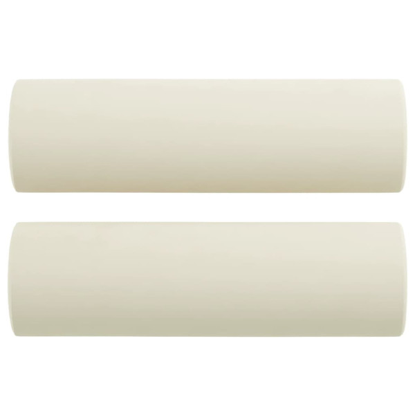 Sofá 2 lugares c/ almofadas decorativas 120 cm veludo creme M 5