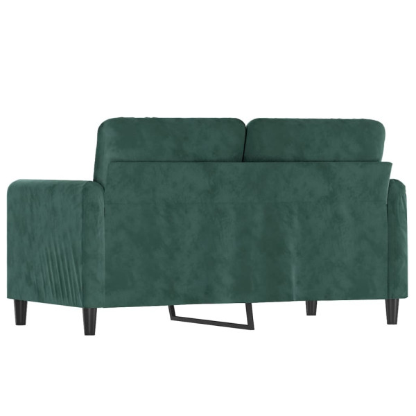Sofá de 2 plazas de terciopelo verde oscuro 120 cm M 5