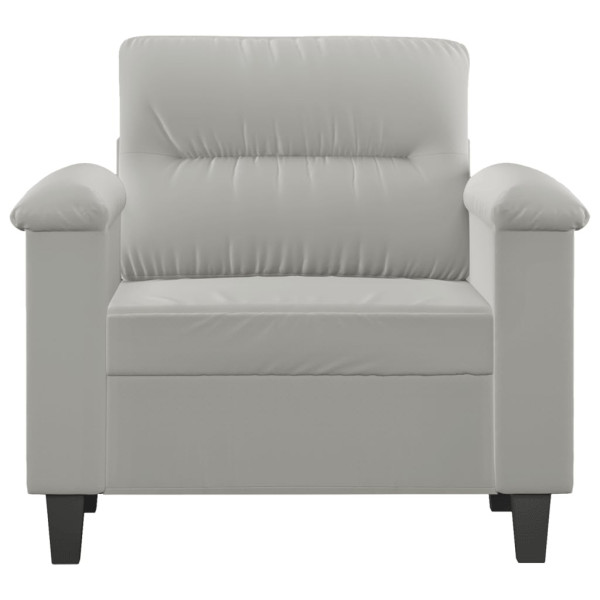 Sillón de tela microfibra gris claro 60 cm M 3