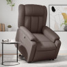 Sillón reclinable elevable cuero sintético marrón 1