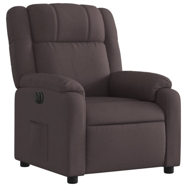 Sillón reclinable eléctrico tela marrón oscuro M 3