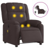 Sillón reclinable de masaje eléctrico tela marrón oscuro 2