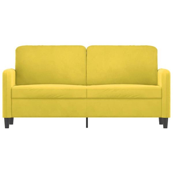 Sofá de 2 lugares veludo 140 cm amarelo M 3