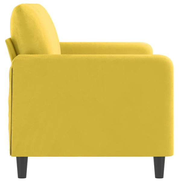 Sofá de 2 lugares veludo 140 cm amarelo M 4