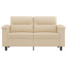 Sofá de 2 lugares 120 cm tecido de microfibra cor creme 3