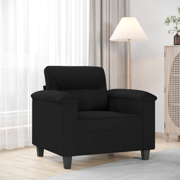 Sillón de tela de microfibra negro 60 cm D