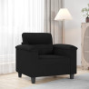 Sillón de tela de microfibra negro 60 cm 1