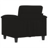 Sillón de tela de microfibra negro 60 cm 5