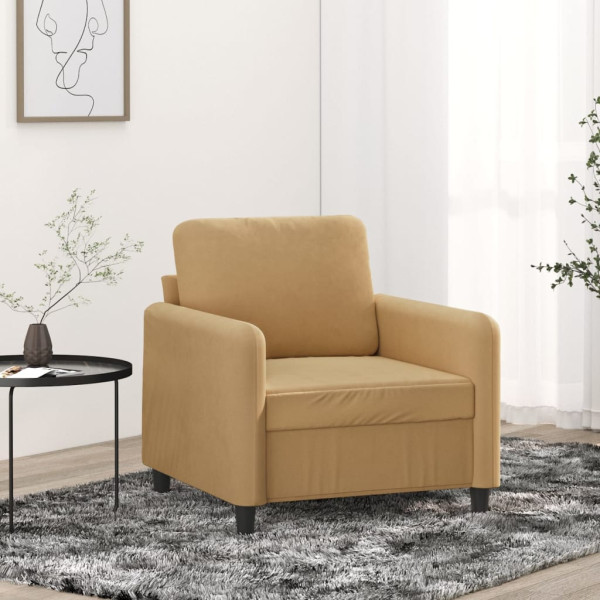 Sillón de terciopelo marrón 60 cm D