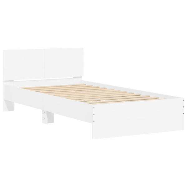 Estrutura cama c/ cabeceira 100x200 cm derivados madeira branco M 2