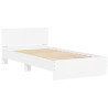 Estructura cama con cabecero madera ingeniería blanco 100x200cm 2