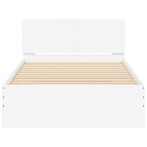 Estructura cama con cabecero madera ingeniería blanco 100x200cm M 5