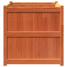 Jardinera exterior madera maciza pino marrón cera 70x70x70 cm 5