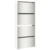 Mueble zapatero con espejo 4 niveles blanco brillo 63x17x134 cm 2