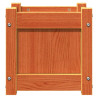 Jardinera exterior madera maciza pino marrón cera 31x31x31 cm 5
