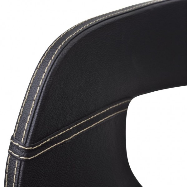 Sillas de comedor 2 uds madera curvada y cuero sintético negro M 4