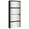 Sapateira com espelho 4 divisórias 63x17x134 cm preto 2