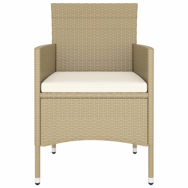 Set comedor jardín 5 pzas ratán sintético vidrio templado beige M 5