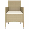 Set comedor jardín 5 pzas ratán sintético vidrio templado beige 5