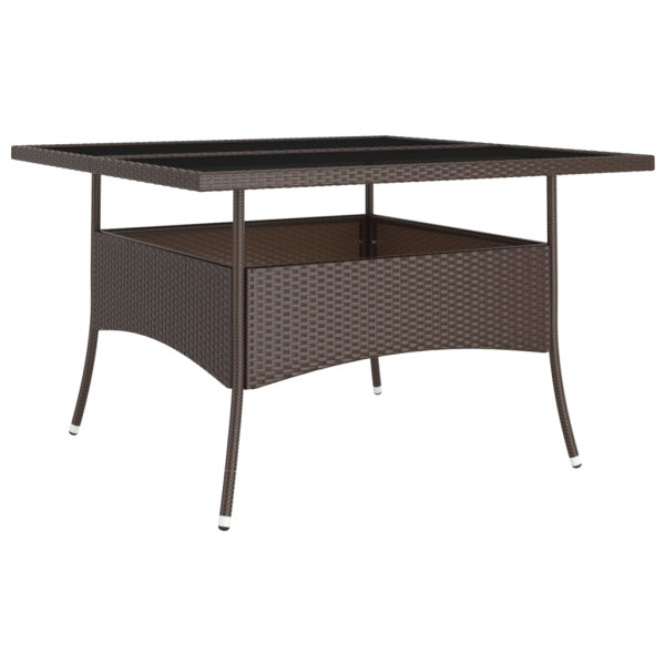 Juego de comedor de jardín 9 piezas ratán sintético marrón M 4