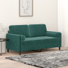 Sofá 2 lug. c/ almofadas decorativas 140cm veludo verde-escuro 1