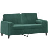 Sofá 2 lug. c/ almofadas decorativas 140cm veludo verde-escuro 3