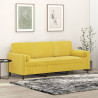 Sofá 3 lugares c/ almofadas decorativas 180 cm veludo amarelo 1
