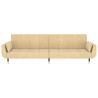 Sofá-cama 2 lugares com duas almofadas veludo cor creme 5