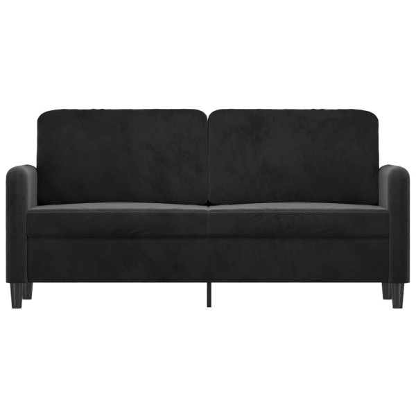 Sofá de 2 lugares veludo 140 cm preto M 3