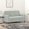 Sofá de 2 lugares 120 cm veludo cinzento-claro 1