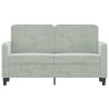 Sofá de 2 plazas de terciopelo gris claro 120 cm 3