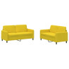 2 pcs conjunto de sofás veludo amarelo 2