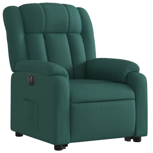 Sillón eléctrico reclinable elevable de tela verde oscuro M 3