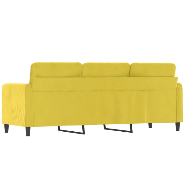 Sofá de 3 plazas terciopelo amarillo 180 cm M 5