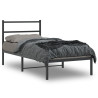 Estructura de cama con cabecero metal negro 90x190 cm 1