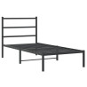 Estrutura de cama com cabeceira 90x190 cm metal preto 2