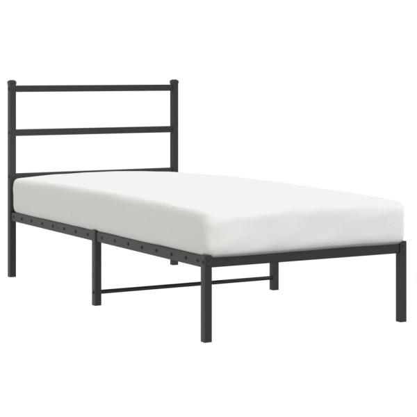 Estructura de cama con cabecero metal negro 90x190 cm M 4