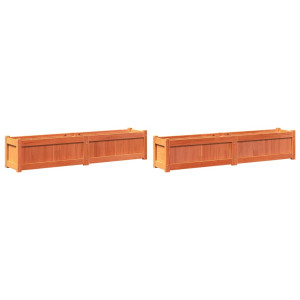 Vasos/floreiras de jardim 2 pcs pinho maciço castanho cera H