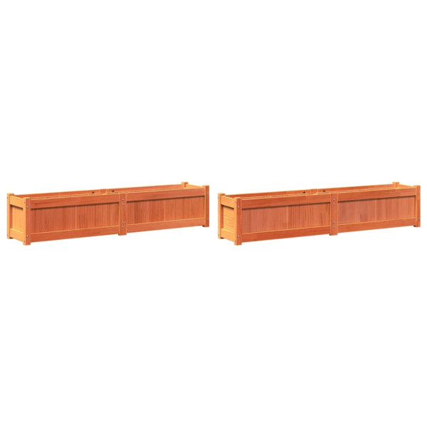 Vasos/floreiras de jardim 2 pcs pinho maciço castanho cera M 2
