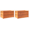 Jardineras de exterior 2 uds madera maciza de pino marrón cera 2