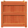 Jardinera exterior madera maciza pino marrón cera 50x50x50 cm 5