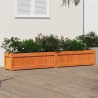 Jardinera exterior madera maciza pino marrón cera 180x31x31 cm 1