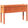 Jardinera con patas madera maciza pino marrón cera 110x31x70 cm 2