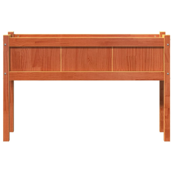Jardinera con patas madera maciza pino marrón cera 110x31x70 cm M 5